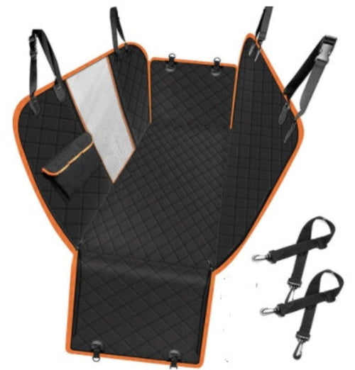 Dog Car Seat Cover Hammock with Mesh Window and Seat Belt