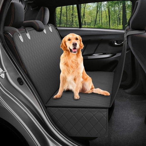 Dog Car Seat Cover Hammock with Mesh Window and Seat Belt