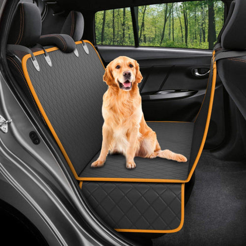 Dog Car Seat Cover Hammock with Mesh Window and Seat Belt