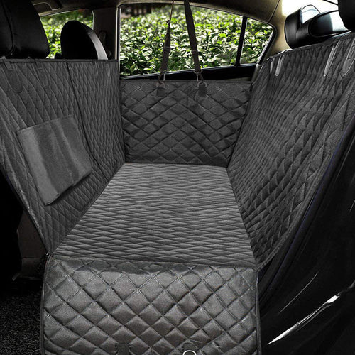 Dog Car Seat Cover Hammock with Mesh Window and Seat Belt